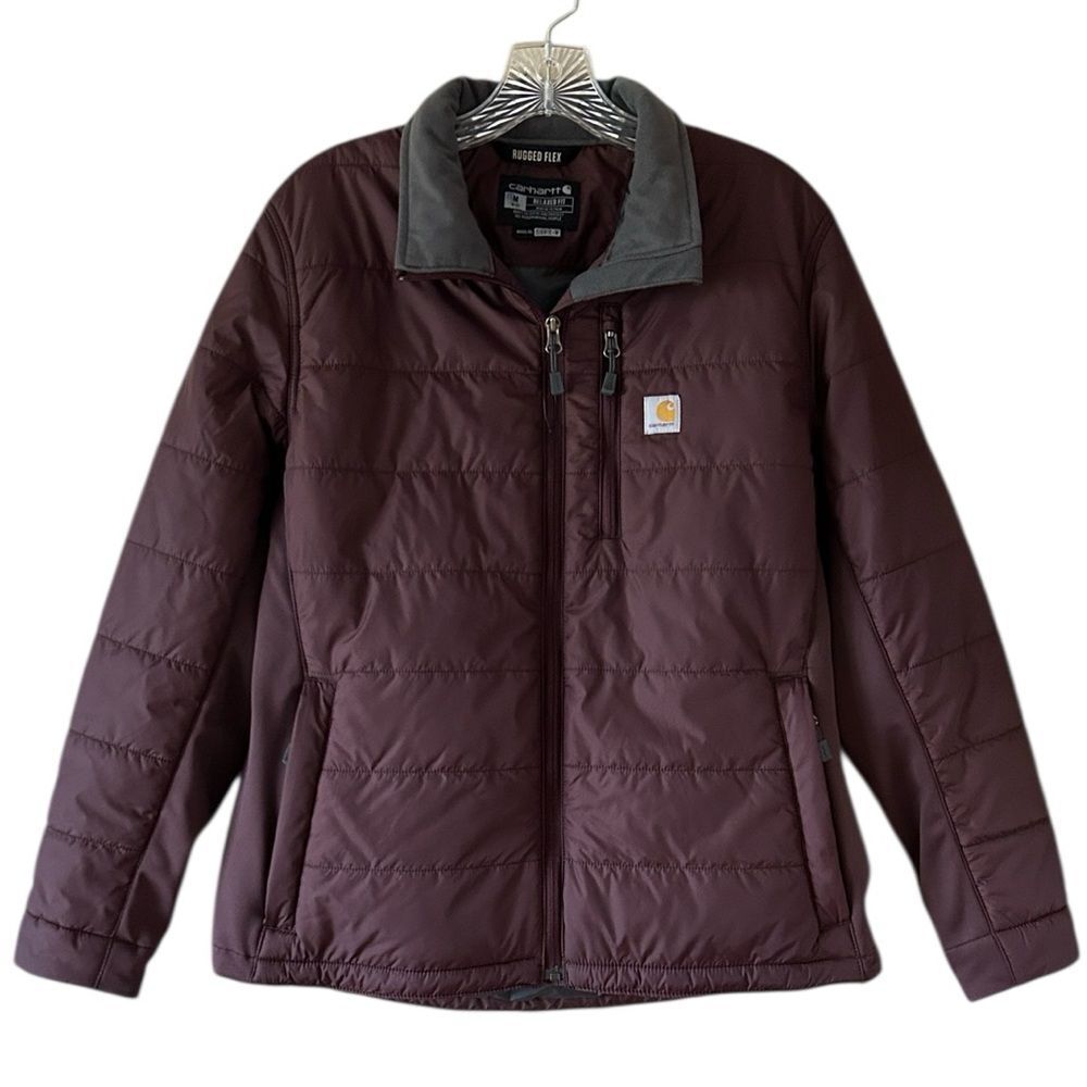 Like New Carhartt Maroon Rain Defender Relaxed Fit Lightweight Insulated Jacket